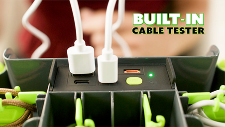 Built-in cable tester with Cord Daddy